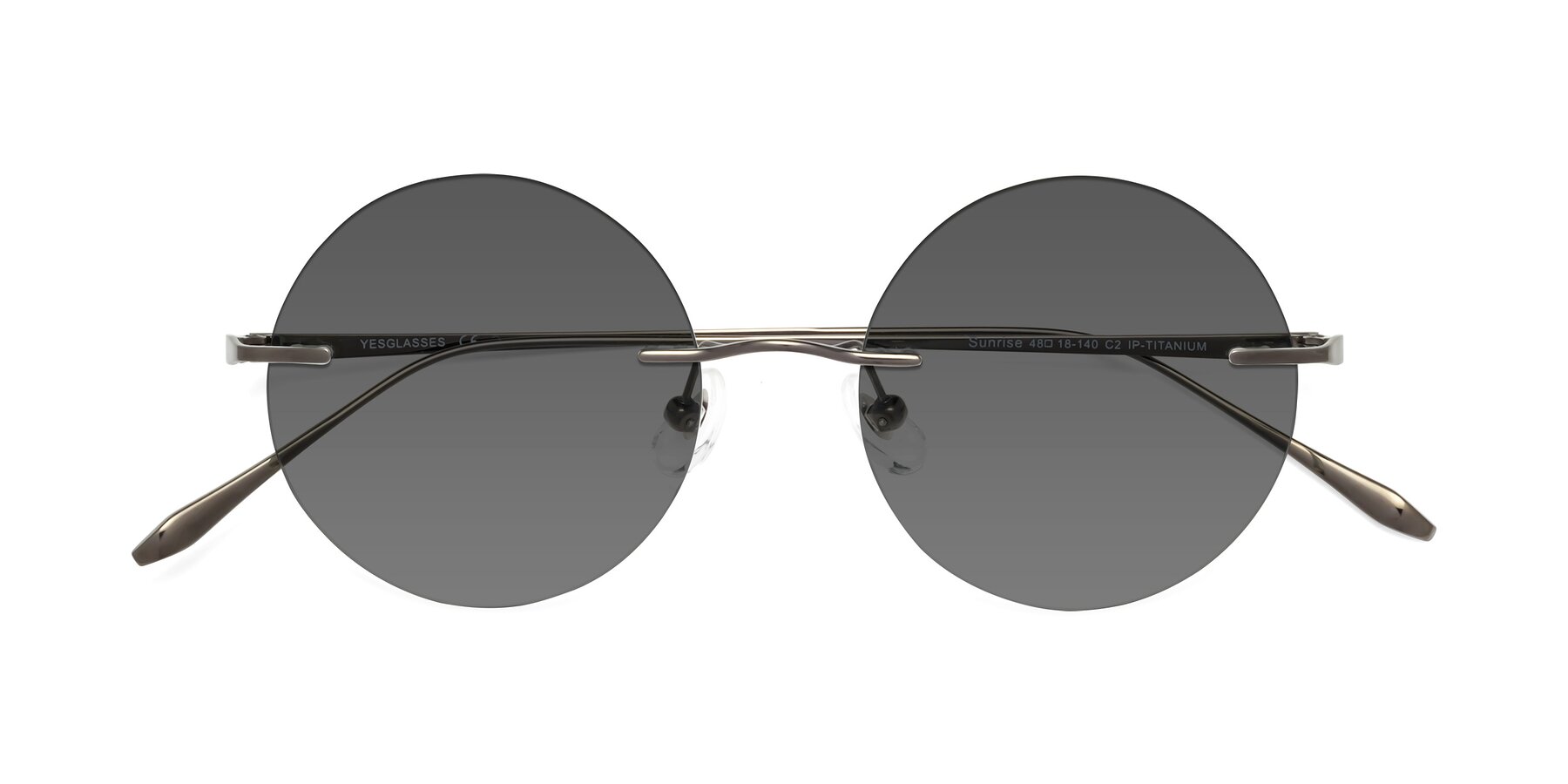 Folded Front of Sunrise in Gunmetal with Medium Gray Tinted Lenses