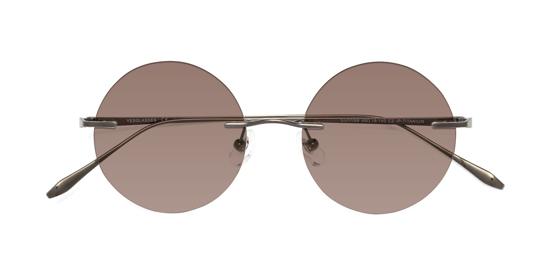 Folded Front of Sunrise in Gunmetal with Medium Brown Tinted Lenses