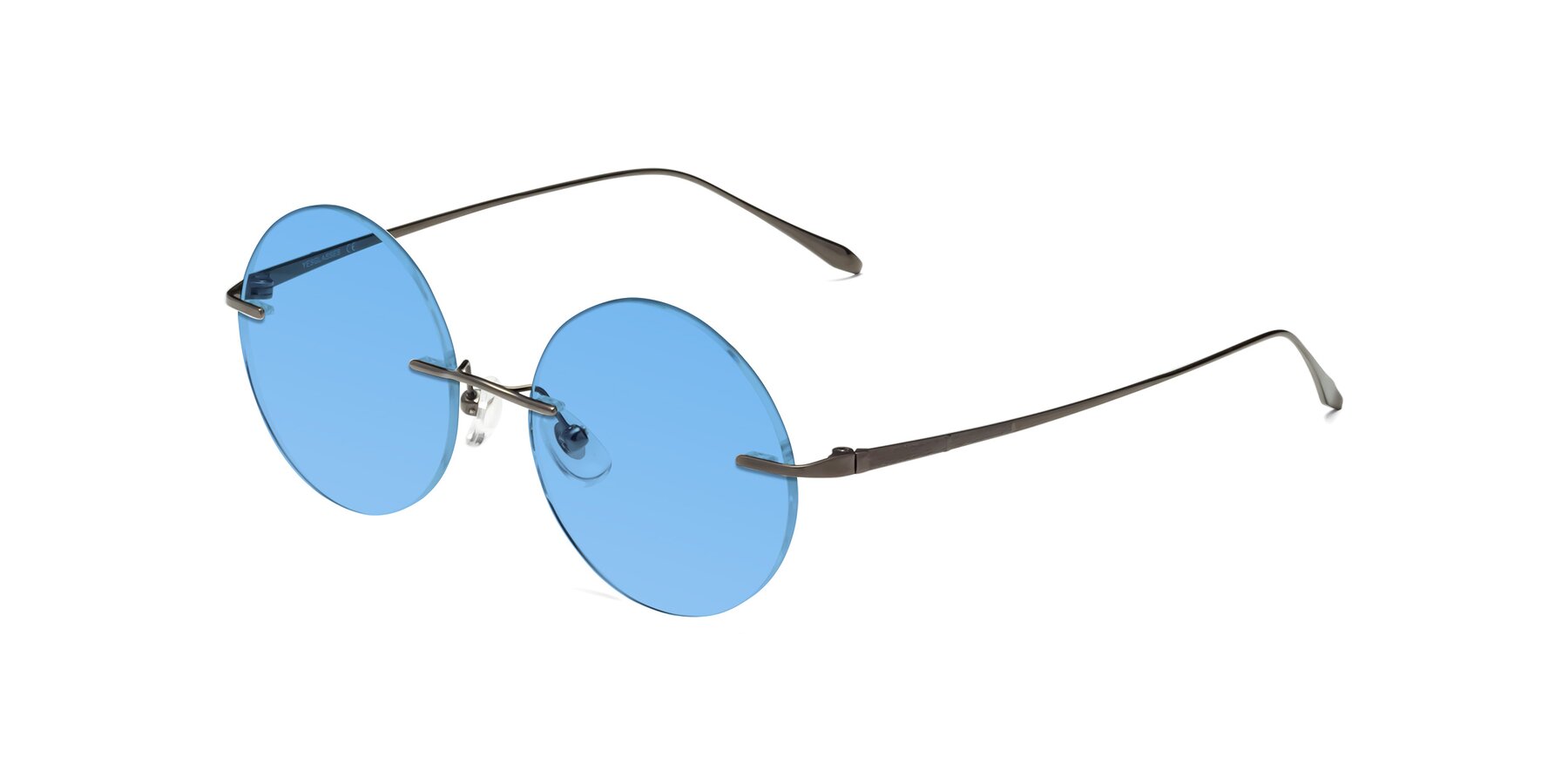 Angle of Sunrise in Gunmetal with Medium Blue Tinted Lenses