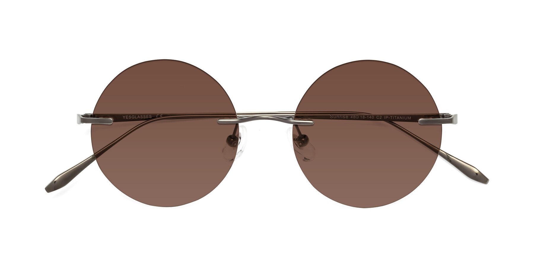 Folded Front of Sunrise in Gunmetal with Brown Tinted Lenses