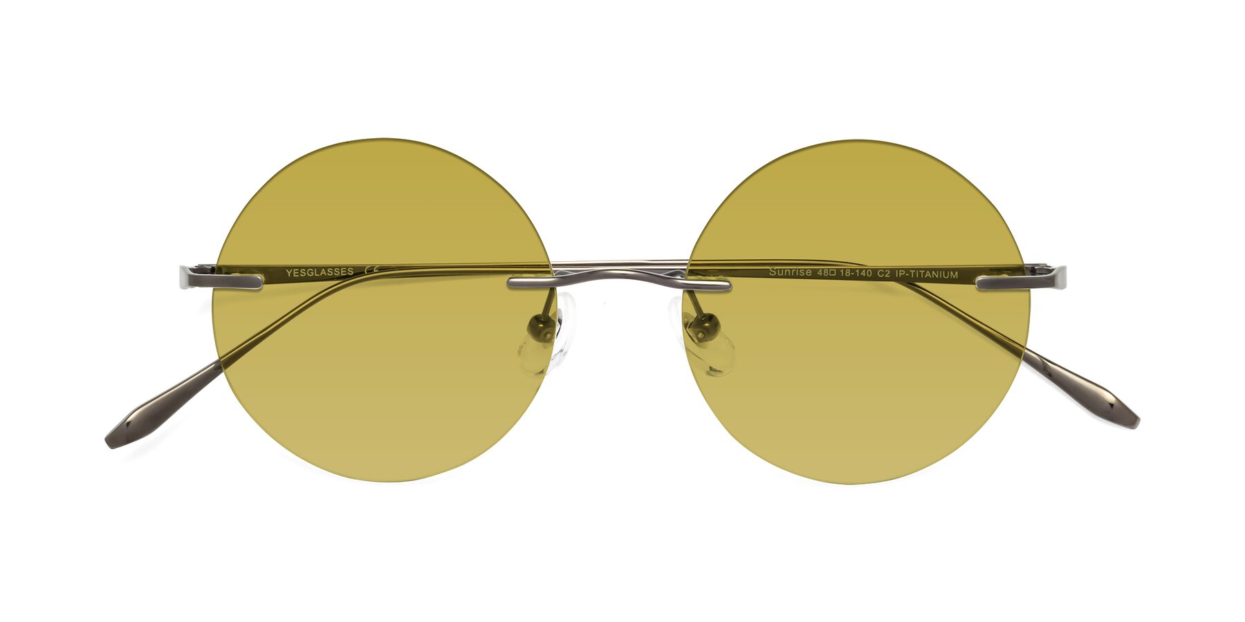 Folded Front of Sunrise in Gunmetal with Champagne Tinted Lenses