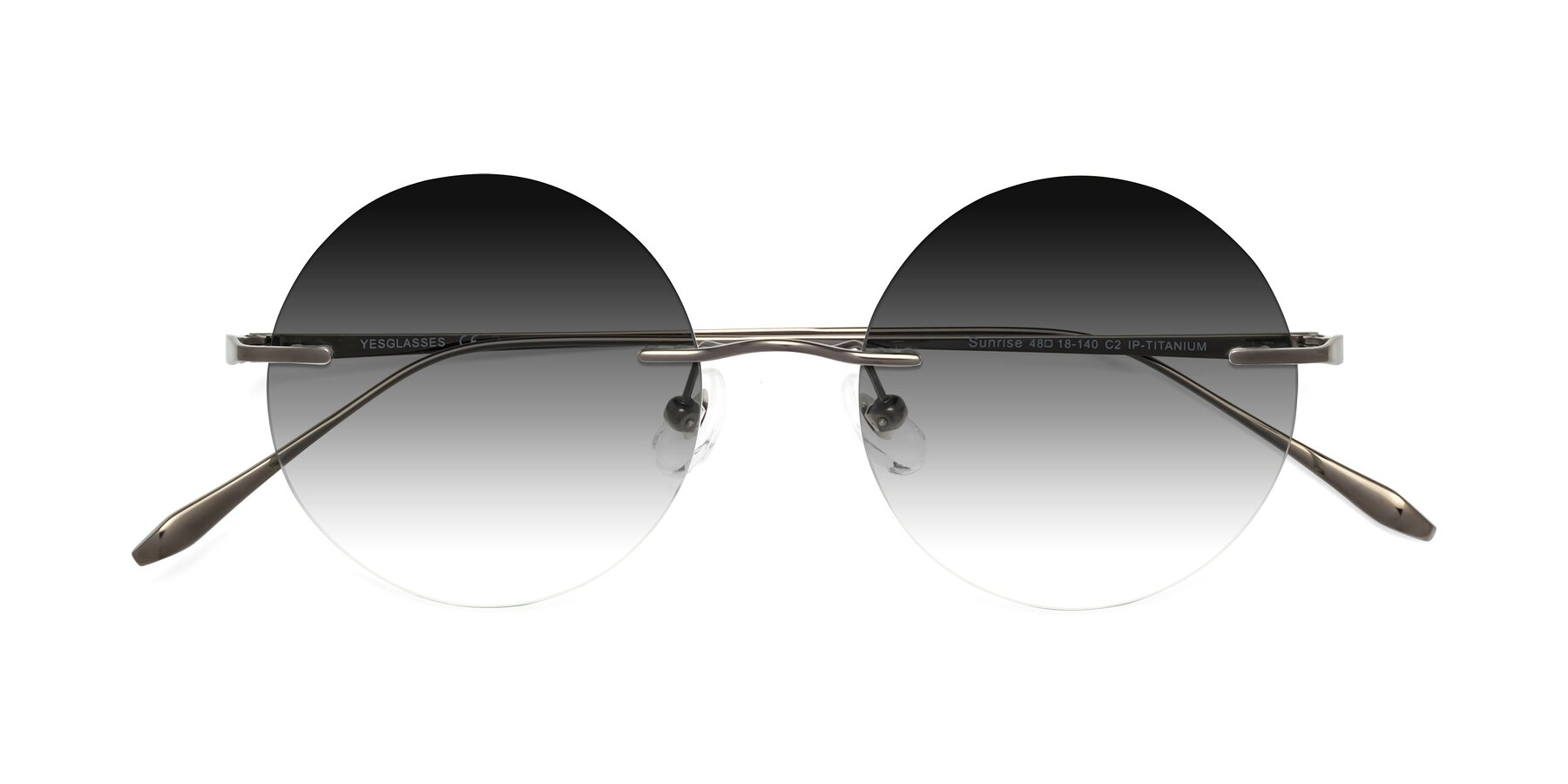 Folded Front of Sunrise in Gunmetal with Gray Gradient Lenses