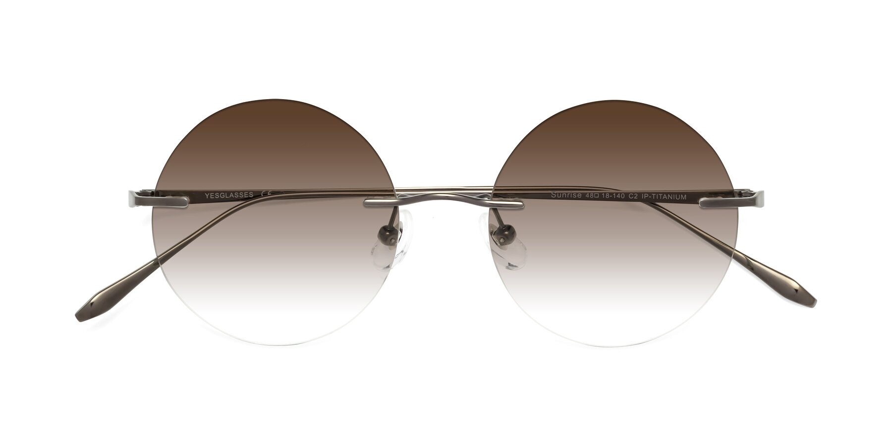 Folded Front of Sunrise in Gunmetal with Brown Gradient Lenses