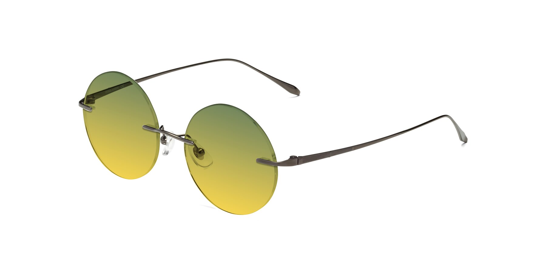Angle of Sunrise in Gunmetal with Green / Yellow Gradient Lenses