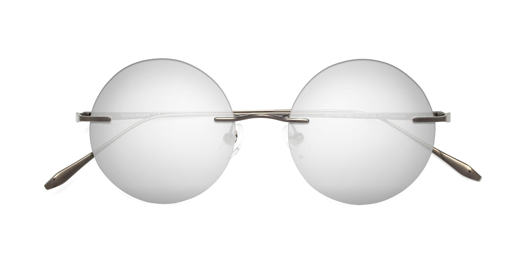 Folded Front of Sunrise in Gunmetal with Silver Mirrored Lenses