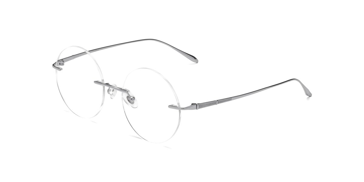 Silver RetroVintage Round Rimless Eyeglasses Sunrise