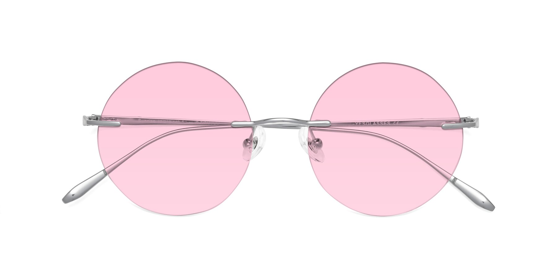 Folded Front of Sunrise in Silver with Light Pink Tinted Lenses