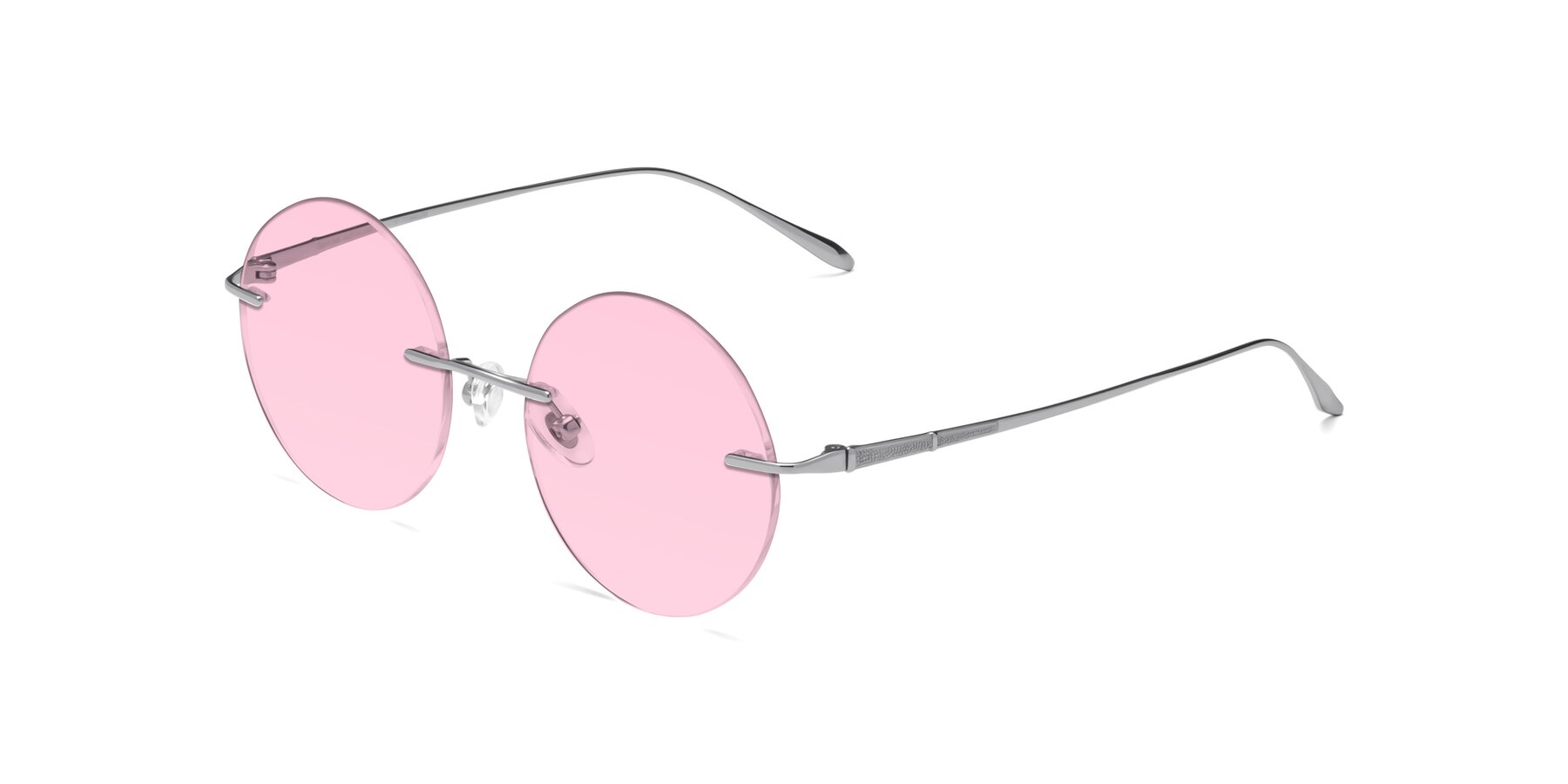Angle of Sunrise in Silver with Light Pink Tinted Lenses