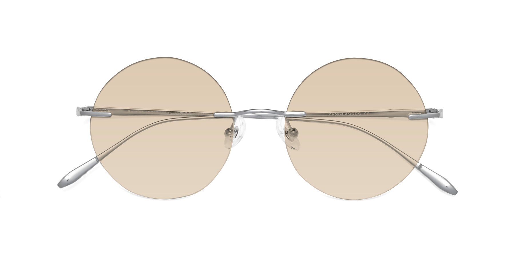 Folded Front of Sunrise in Silver with Light Brown Tinted Lenses