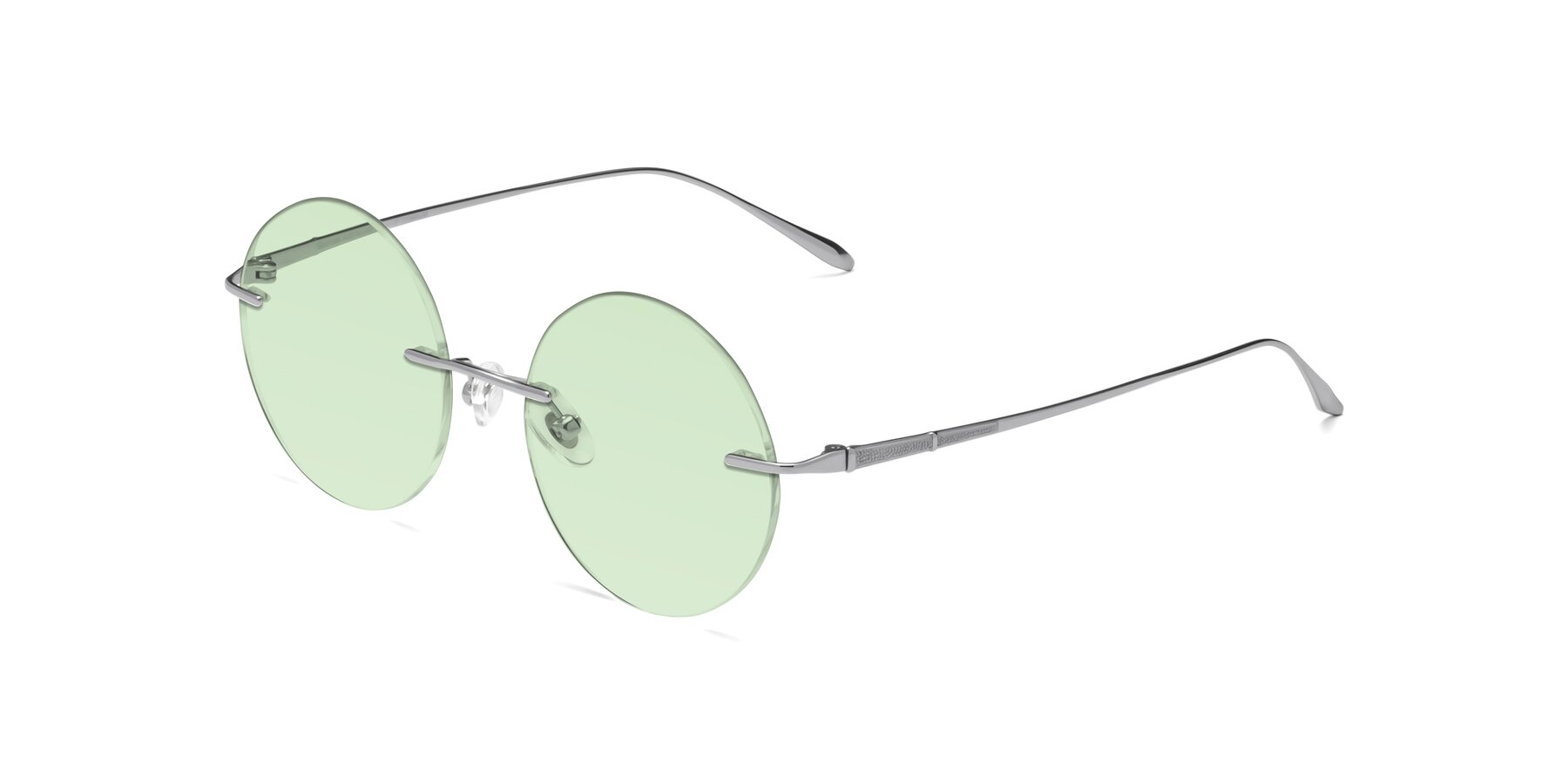 Angle of Sunrise in Silver with Light Green Tinted Lenses