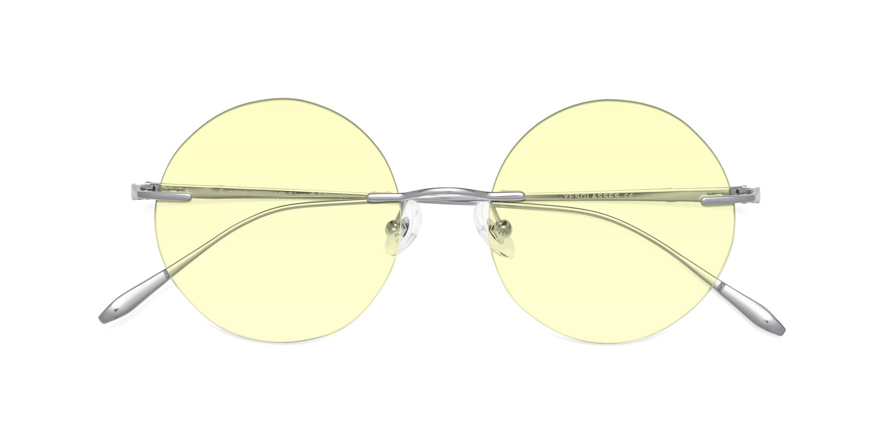 Folded Front of Sunrise in Silver with Light Yellow Tinted Lenses