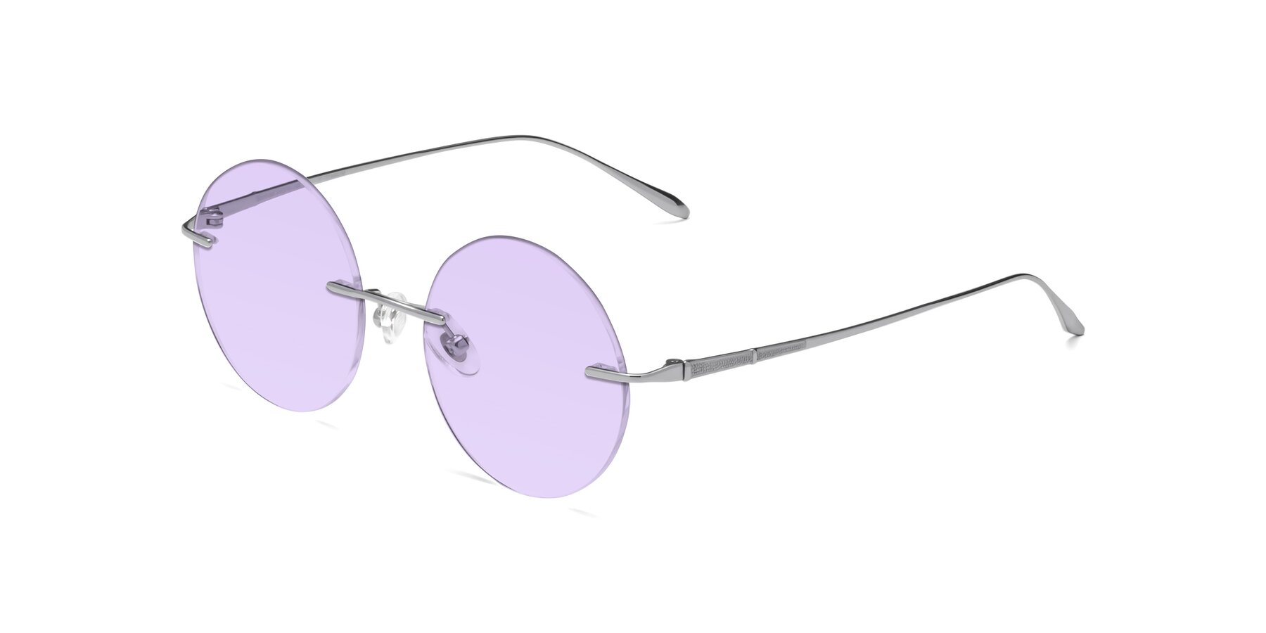 Angle of Sunrise in Silver with Light Purple Tinted Lenses