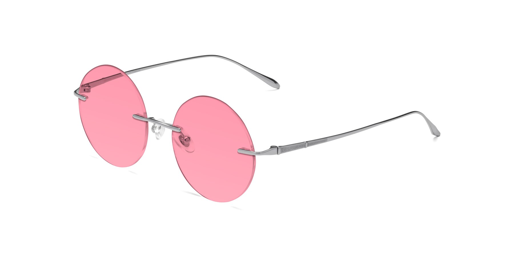 Angle of Sunrise in Silver with Pink Tinted Lenses