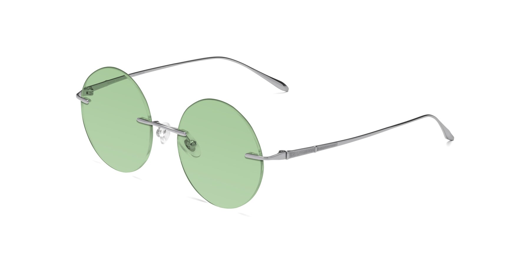 Angle of Sunrise in Silver with Medium Green Tinted Lenses