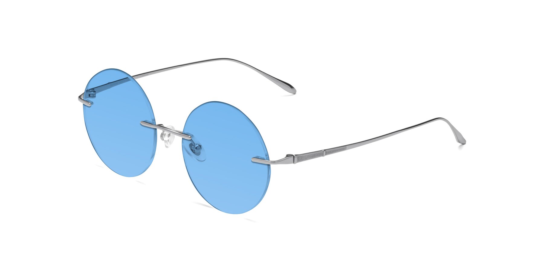 Angle of Sunrise in Silver with Medium Blue Tinted Lenses