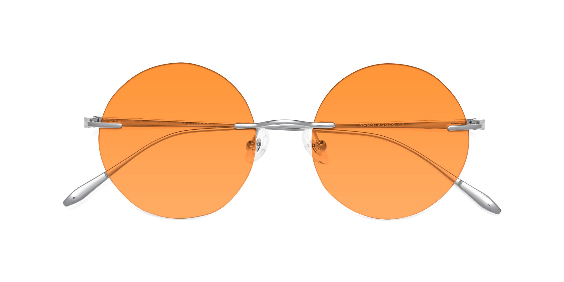 Folded Front of Sunrise in Silver with Orange Tinted Lenses