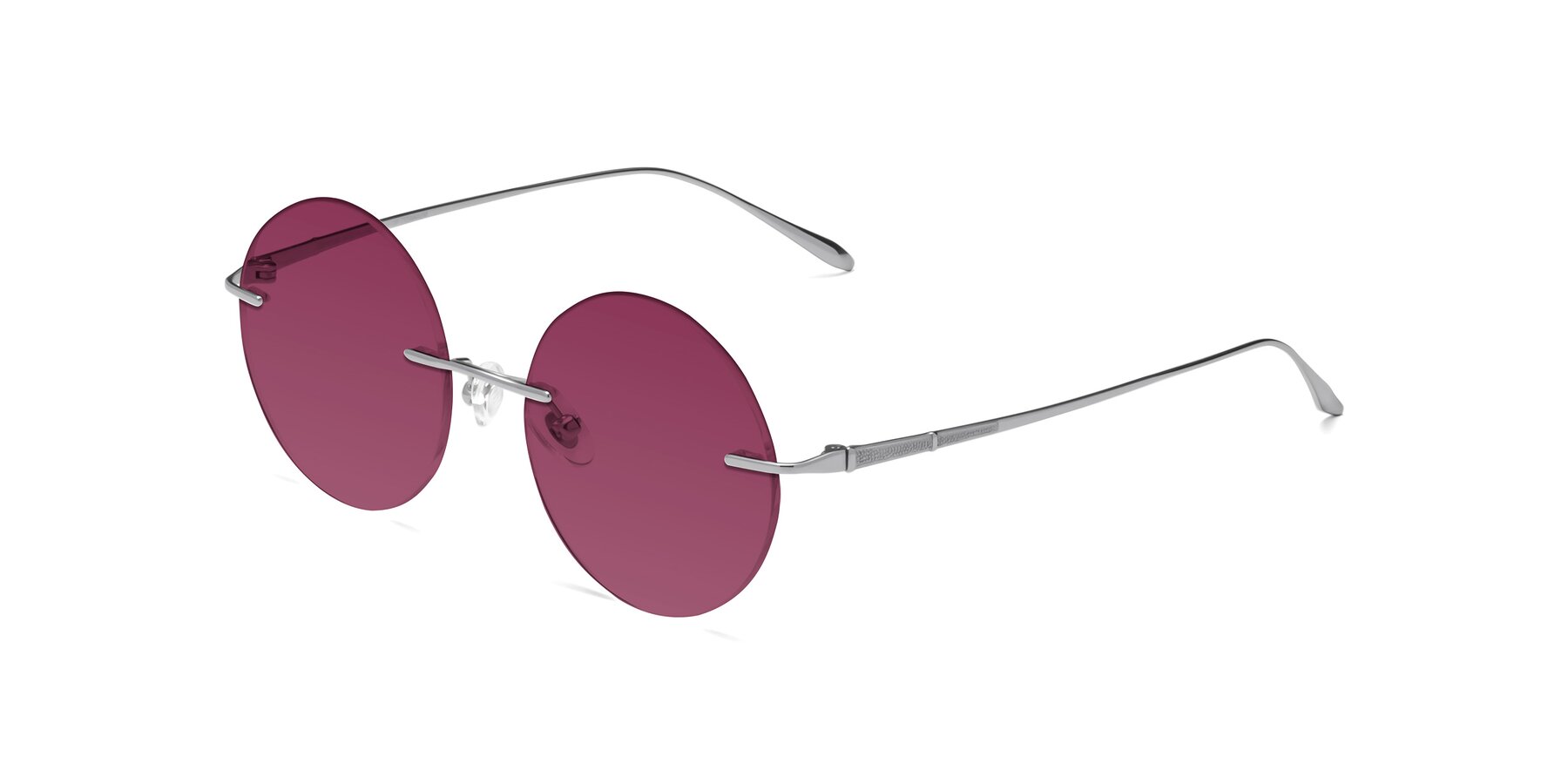 Angle of Sunrise in Silver with Wine Tinted Lenses