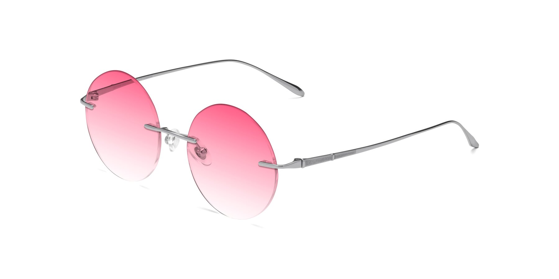Angle of Sunrise in Silver with Pink Gradient Lenses