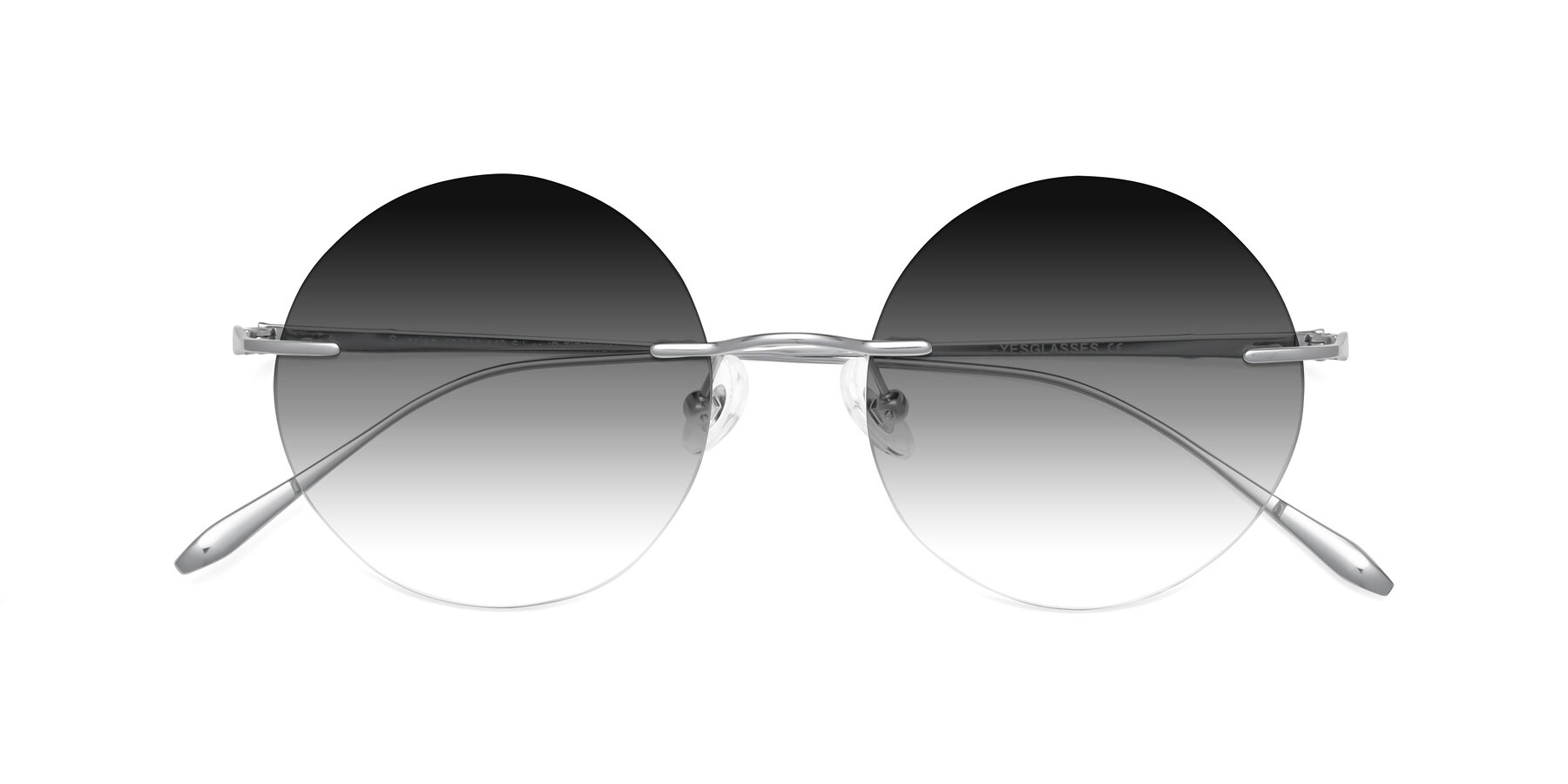 Folded Front of Sunrise in Silver with Gray Gradient Lenses
