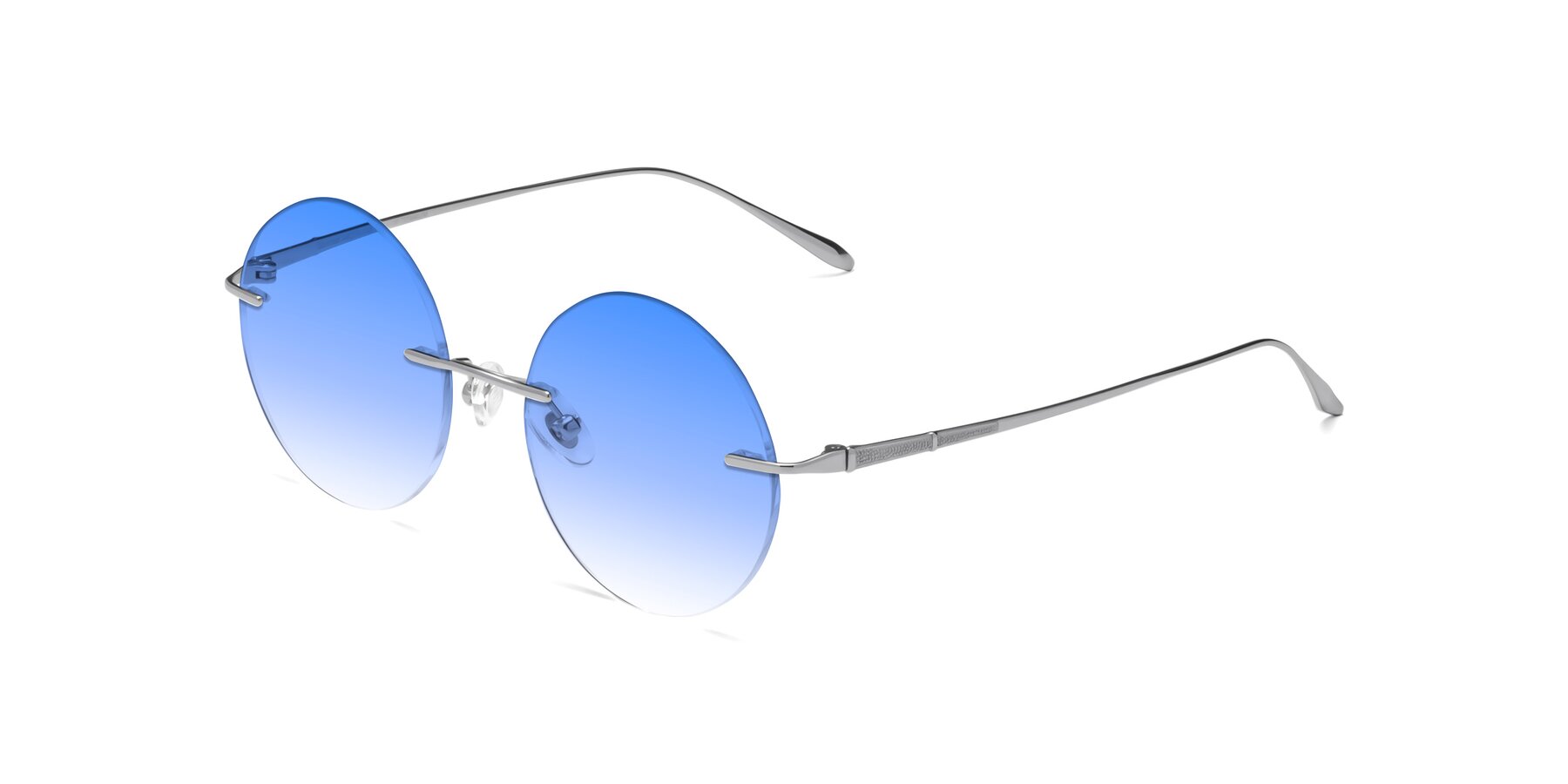 Angle of Sunrise in Silver with Blue Gradient Lenses