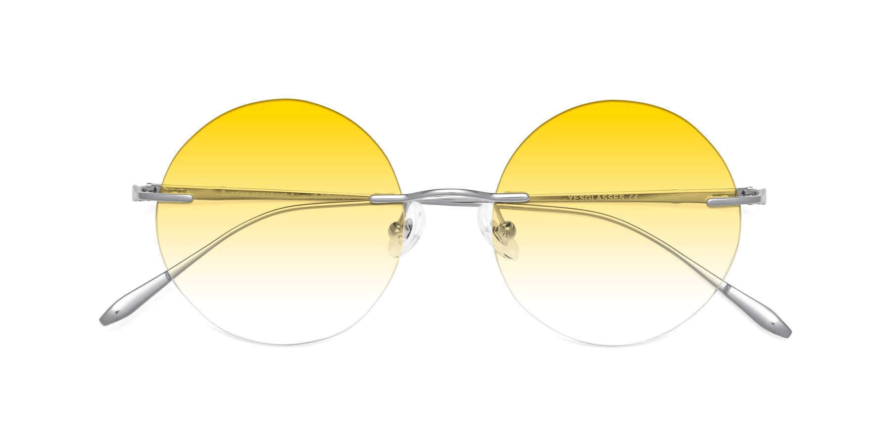 Folded Front of Sunrise in Silver with Yellow Gradient Lenses