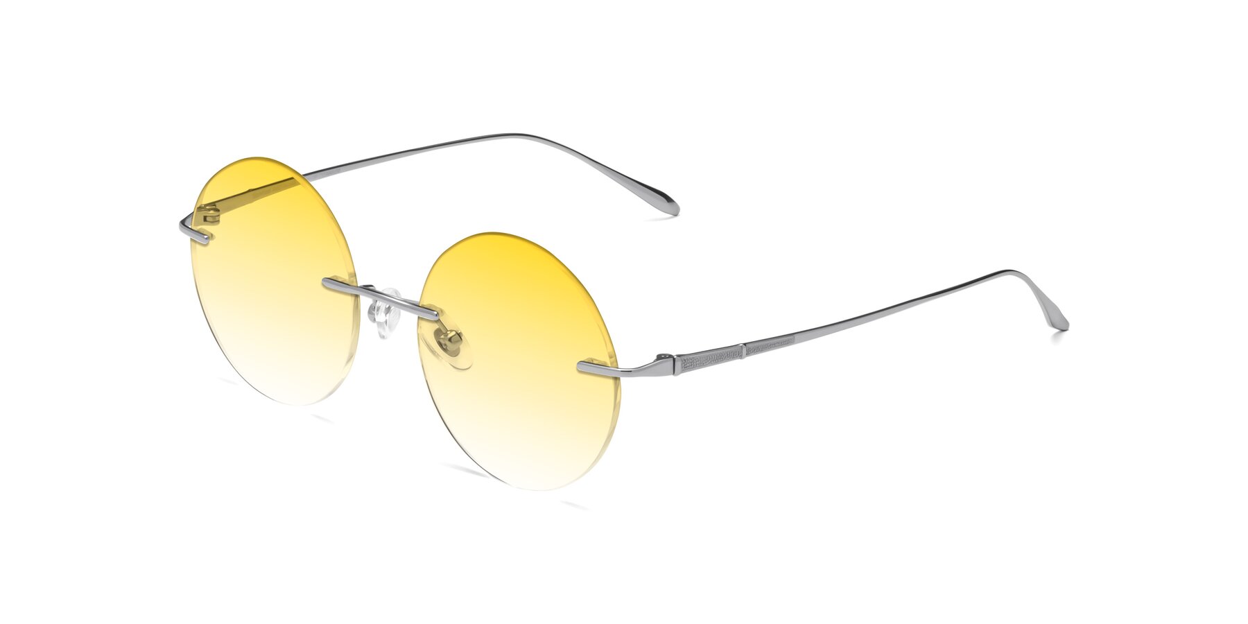 Angle of Sunrise in Silver with Yellow Gradient Lenses