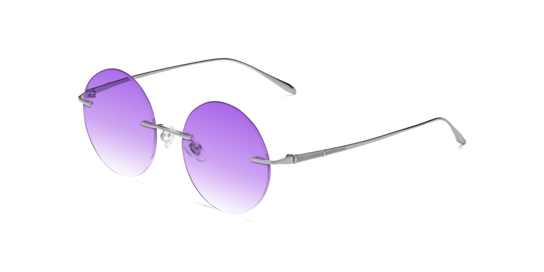 Angle of Sunrise in Silver with Purple Gradient Lenses