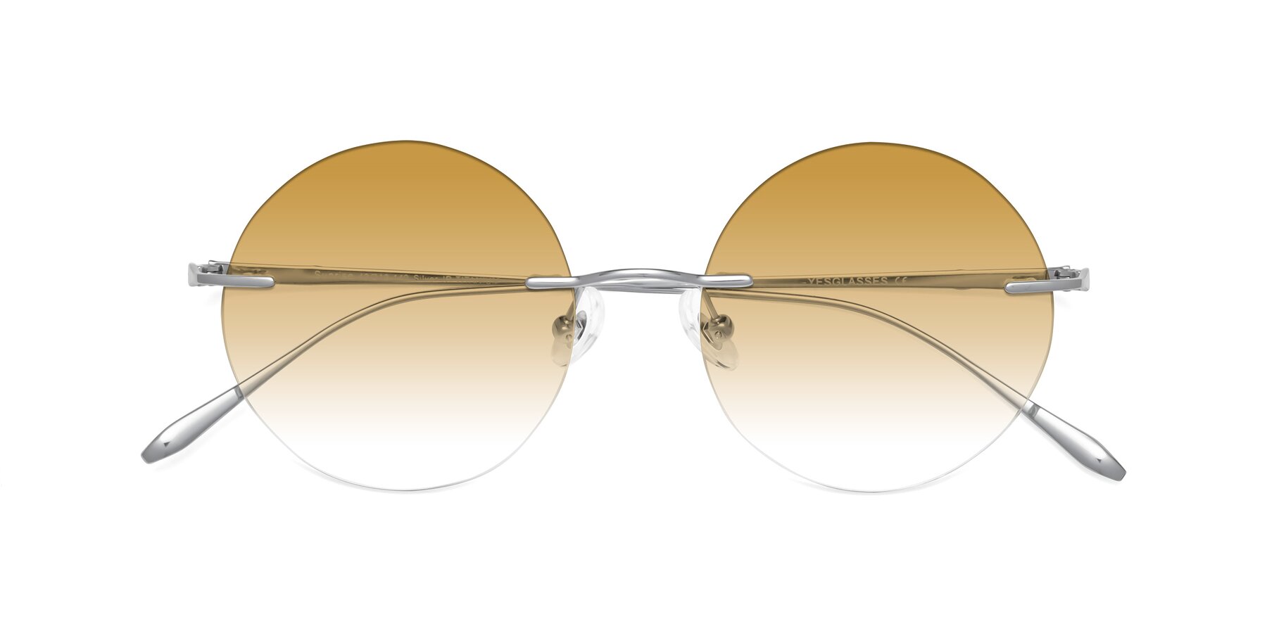 Folded Front of Sunrise in Silver with Champagne Gradient Lenses
