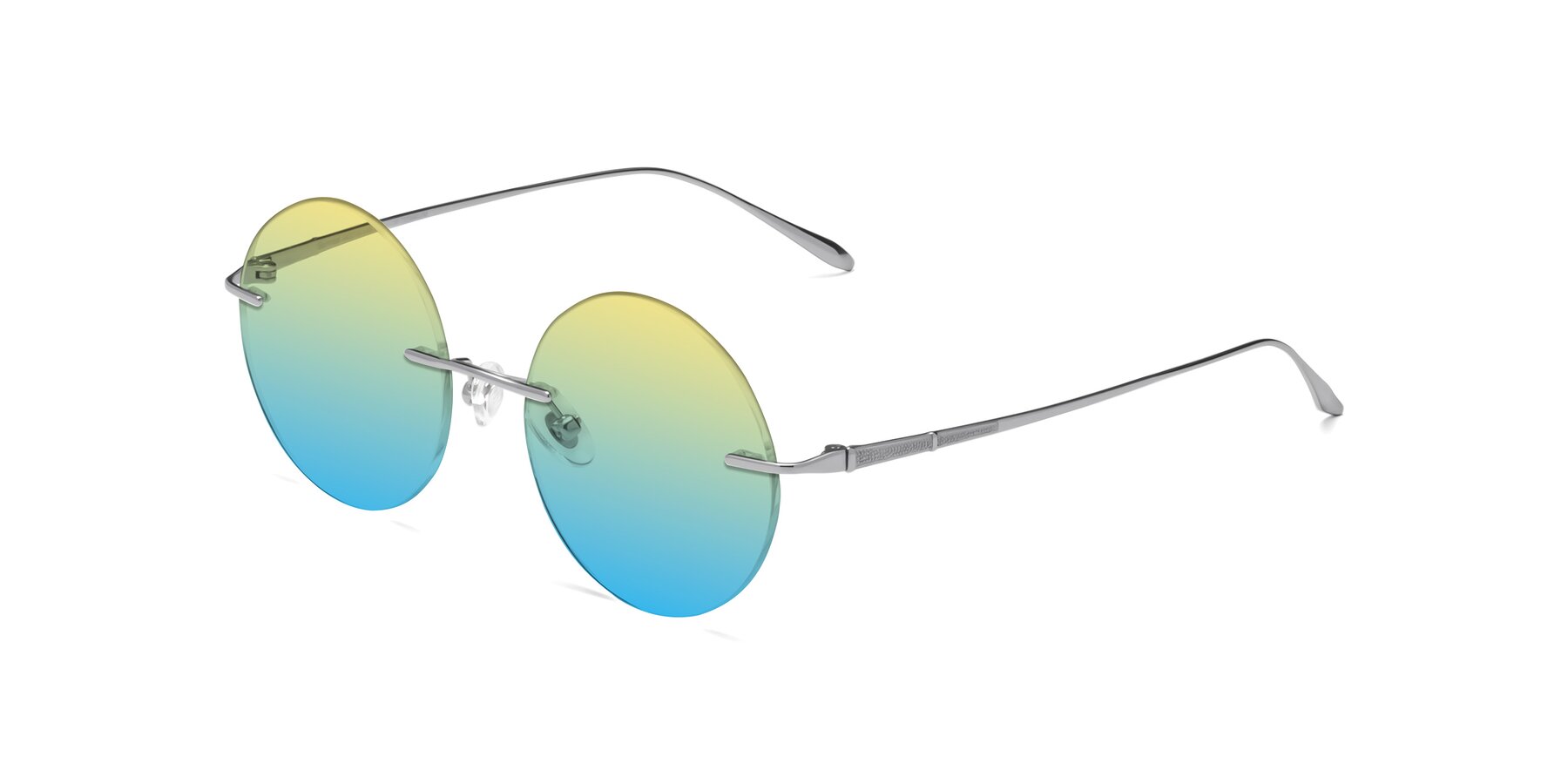 Angle of Sunrise in Silver with Yellow / Blue Gradient Lenses