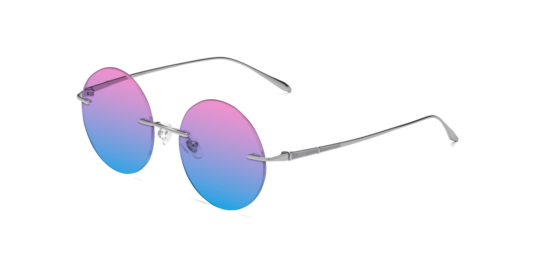 Angle of Sunrise in Silver with Pink / Blue Gradient Lenses