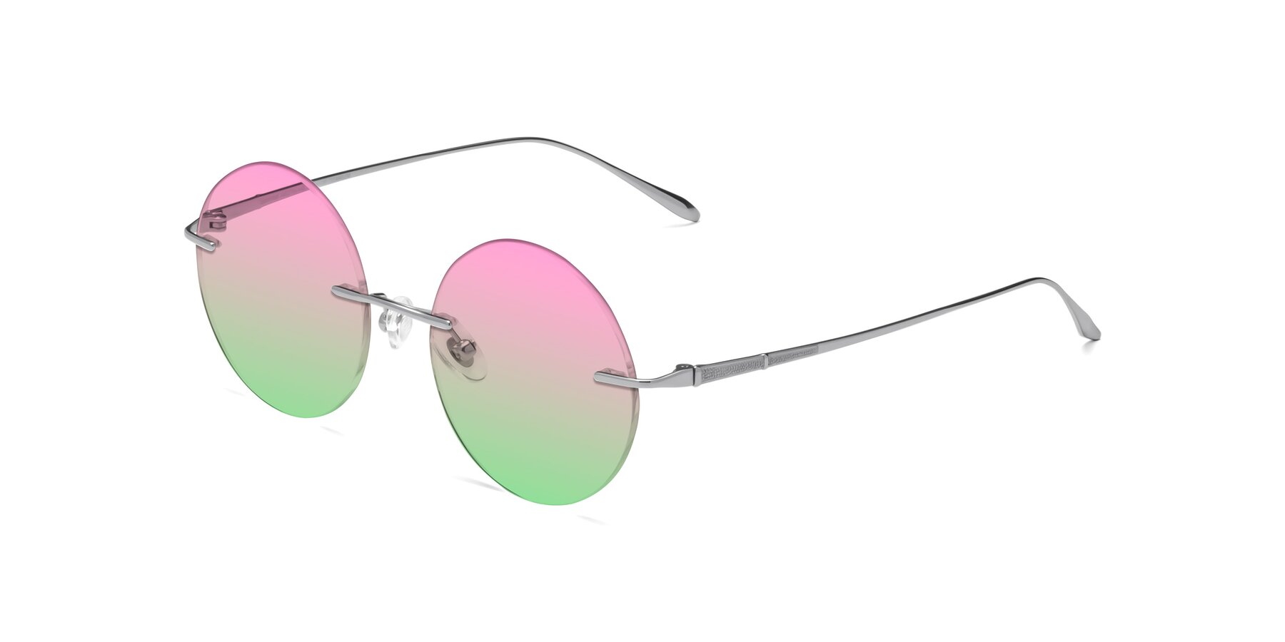 Angle of Sunrise in Silver with Pink / Green Gradient Lenses