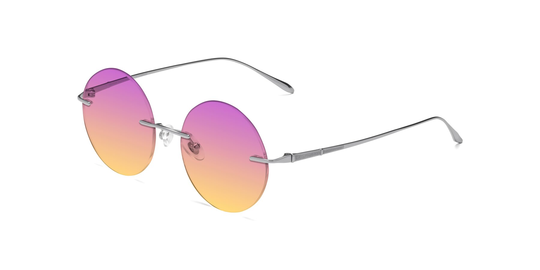 Angle of Sunrise in Silver with Purple / Yellow Gradient Lenses