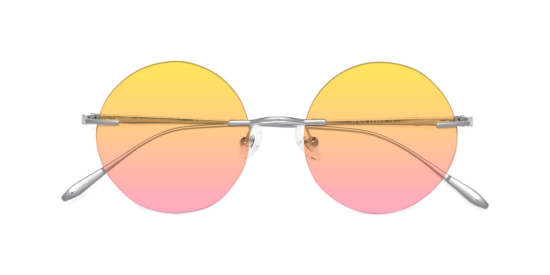 Folded Front of Sunrise in Silver with Yellow / Pink Gradient Lenses