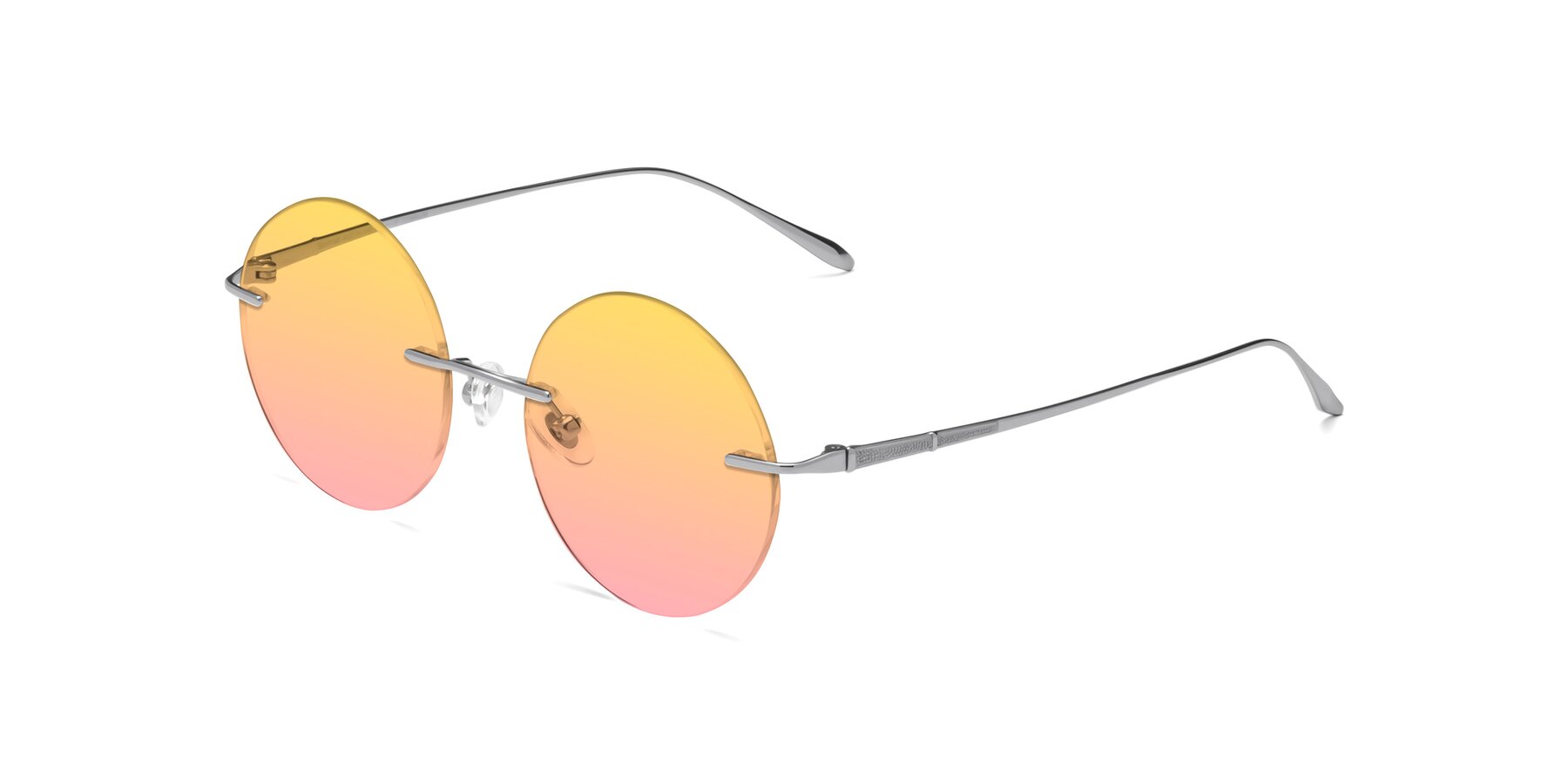 Angle of Sunrise in Silver with Yellow / Pink Gradient Lenses