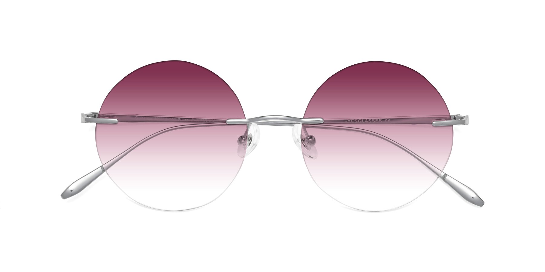 Folded Front of Sunrise in Silver with Wine Gradient Lenses