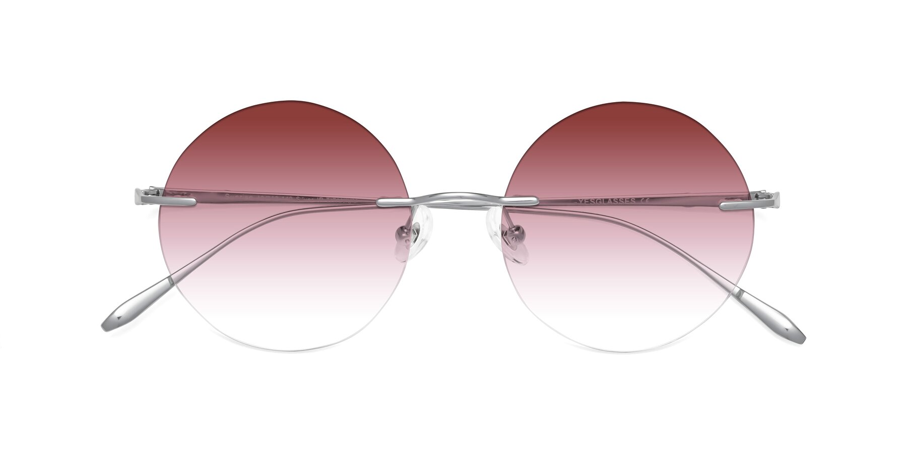 Folded Front of Sunrise in Silver with Garnet Gradient Lenses