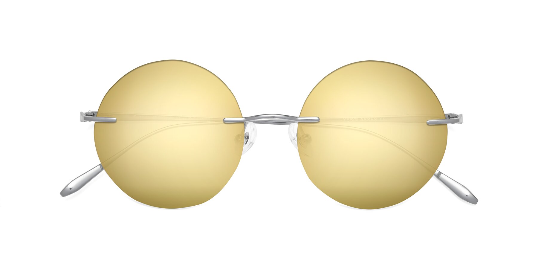 Folded Front of Sunrise in Silver with Gold Mirrored Lenses