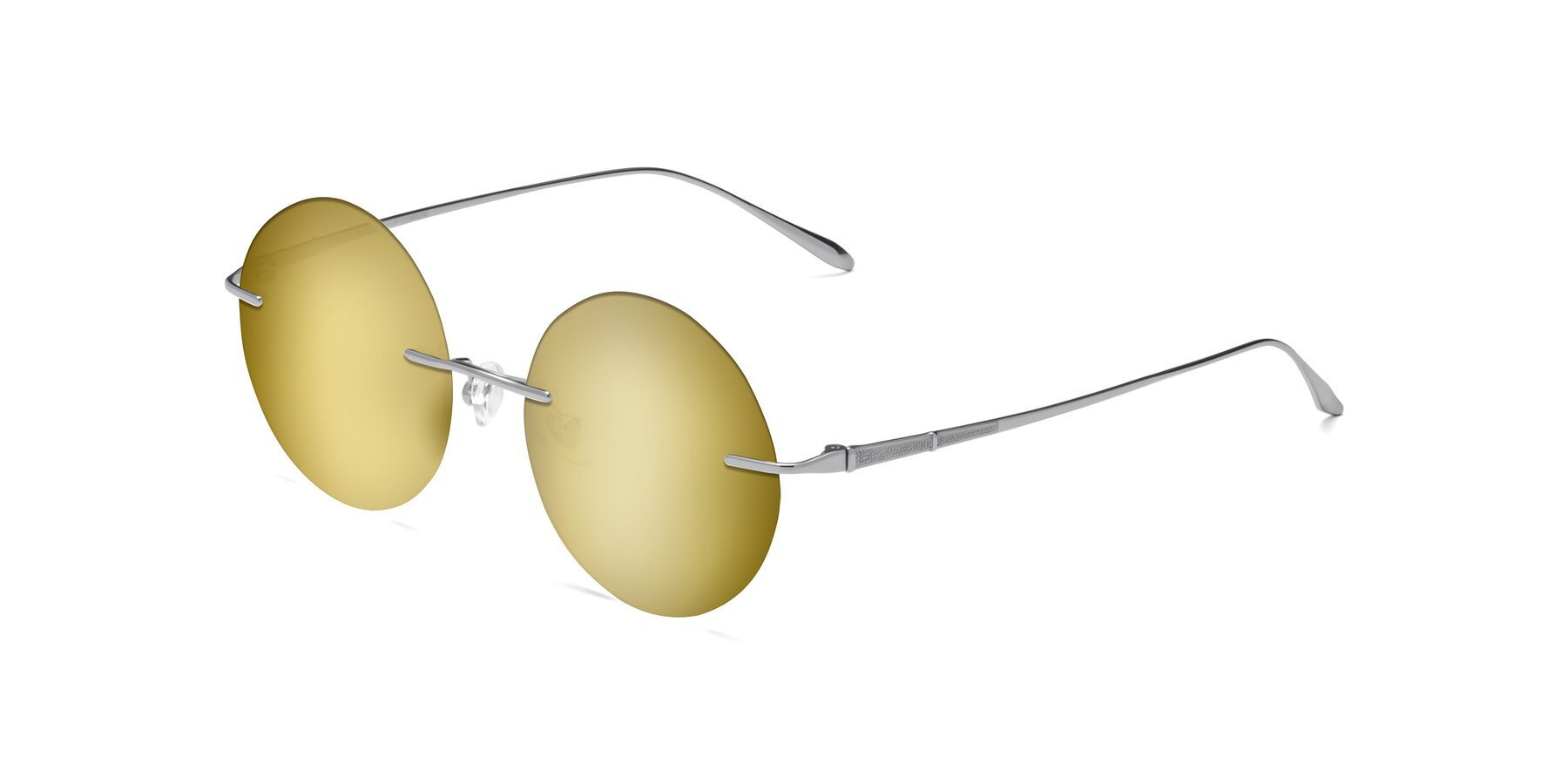 Angle of Sunrise in Silver with Gold Mirrored Lenses