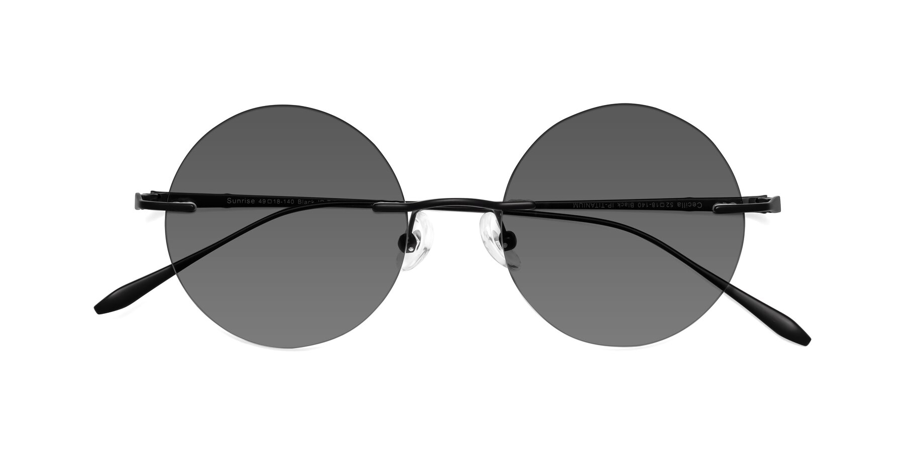 Folded Front of Sunrise in Black with Medium Gray Tinted Lenses