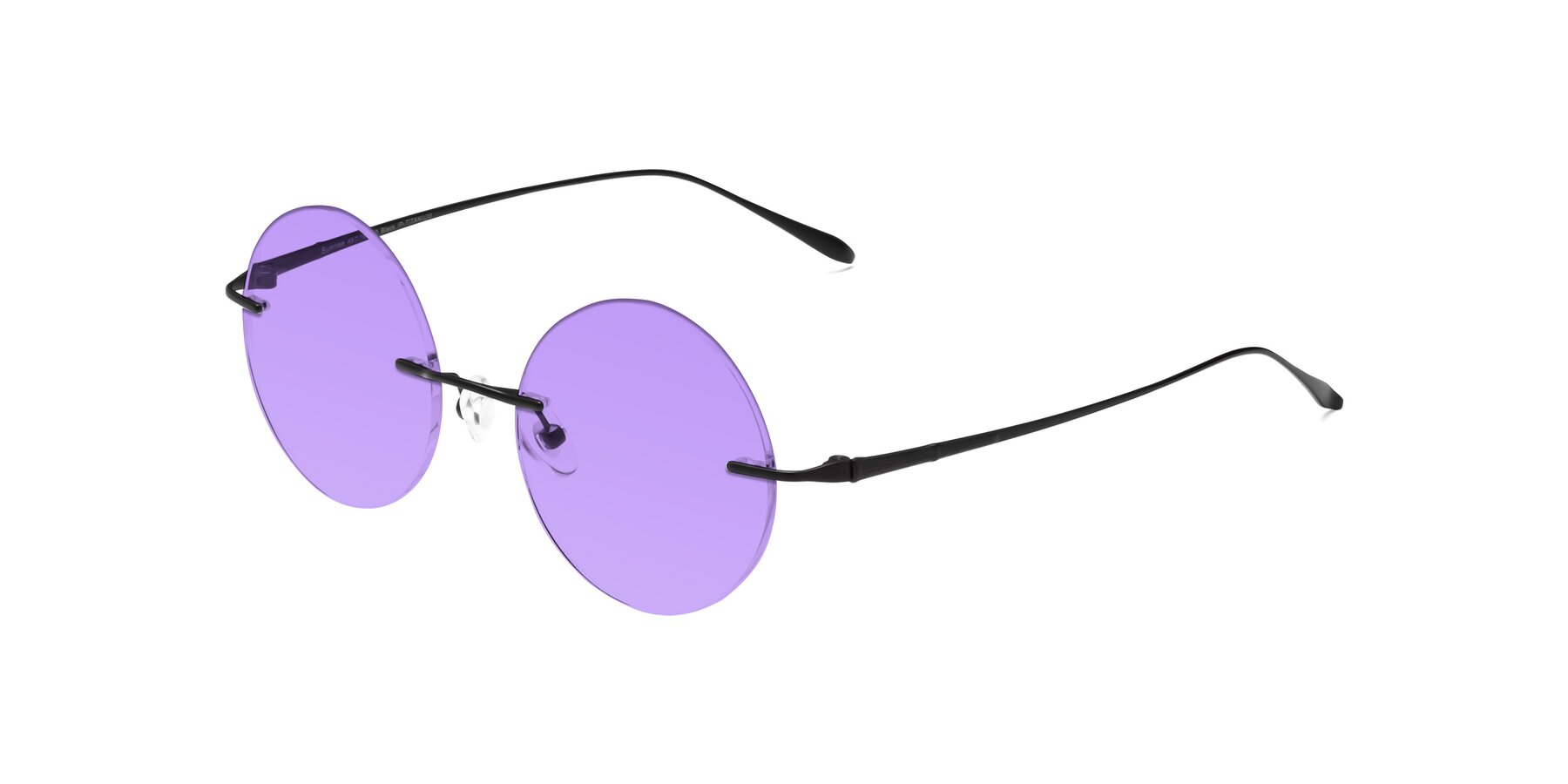 Angle of Sunrise in Black with Medium Purple Tinted Lenses
