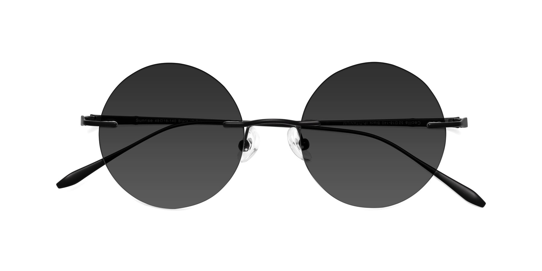Folded Front of Sunrise in Black with Gray Tinted Lenses
