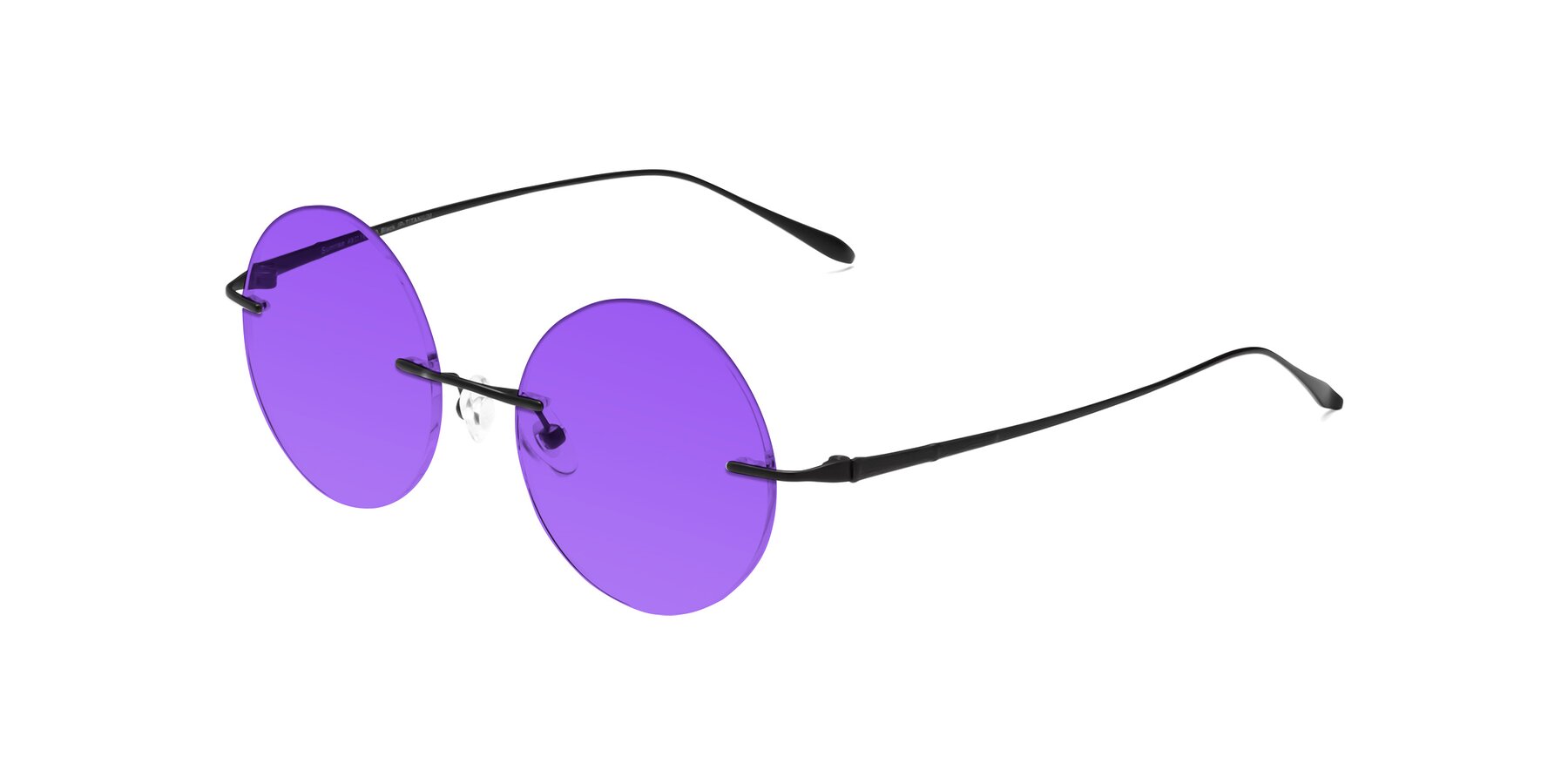 Angle of Sunrise in Black with Purple Tinted Lenses