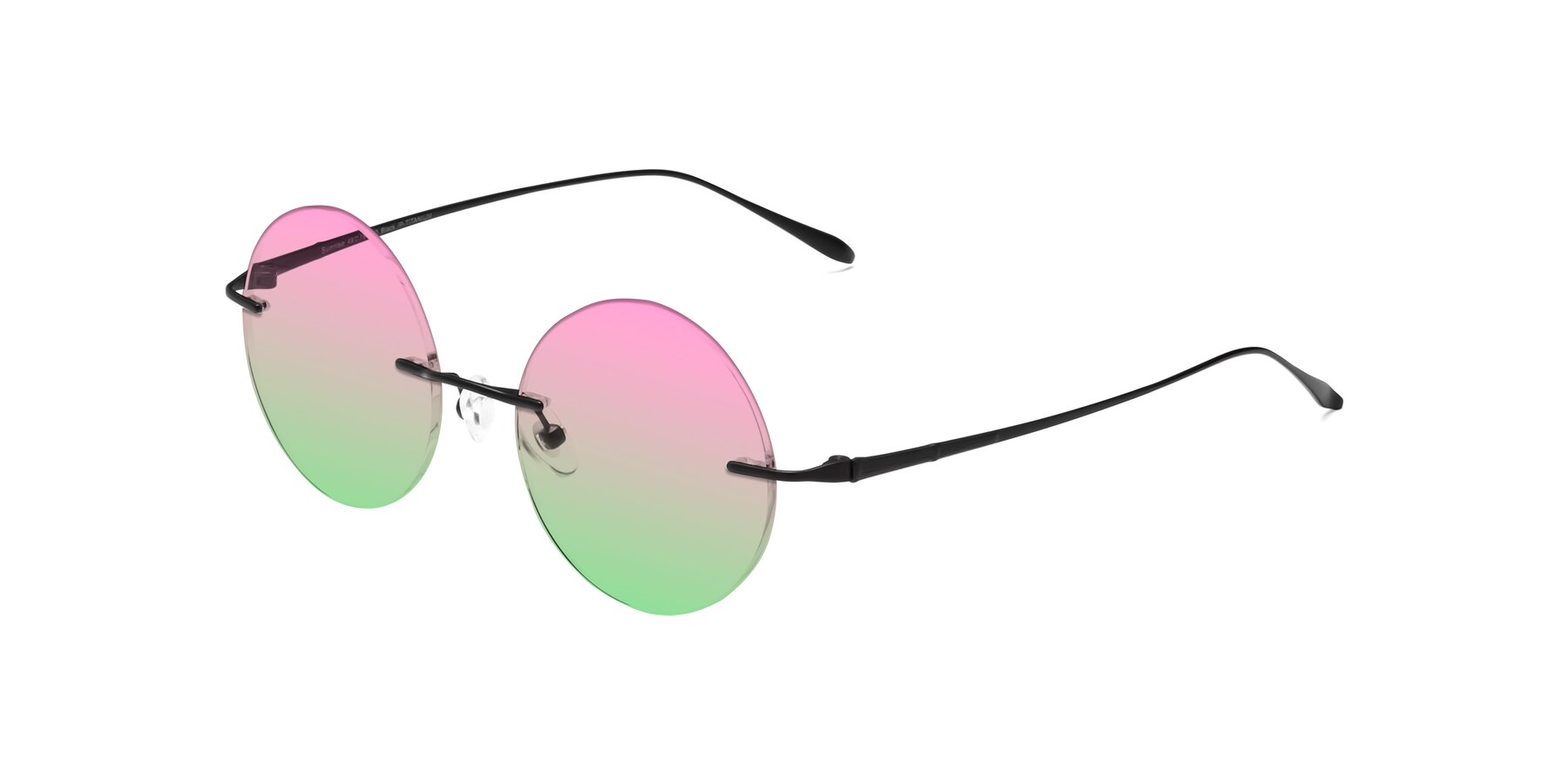 Angle of Sunrise in Black with Pink / Green Gradient Lenses
