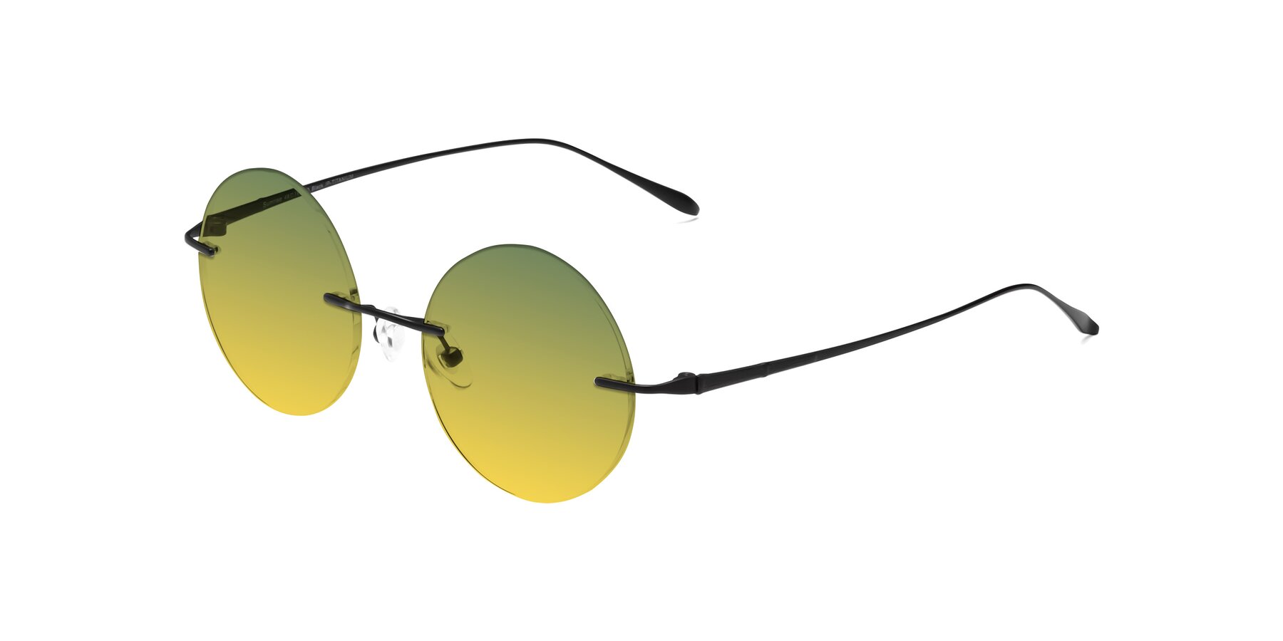 Angle of Sunrise in Black with Green / Yellow Gradient Lenses