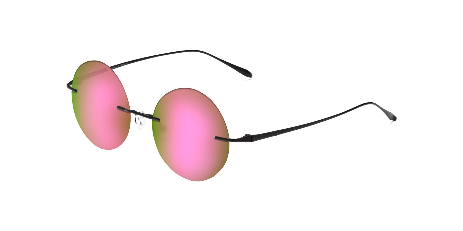 Angle of Sunrise in Black with Pink Mirrored Lenses