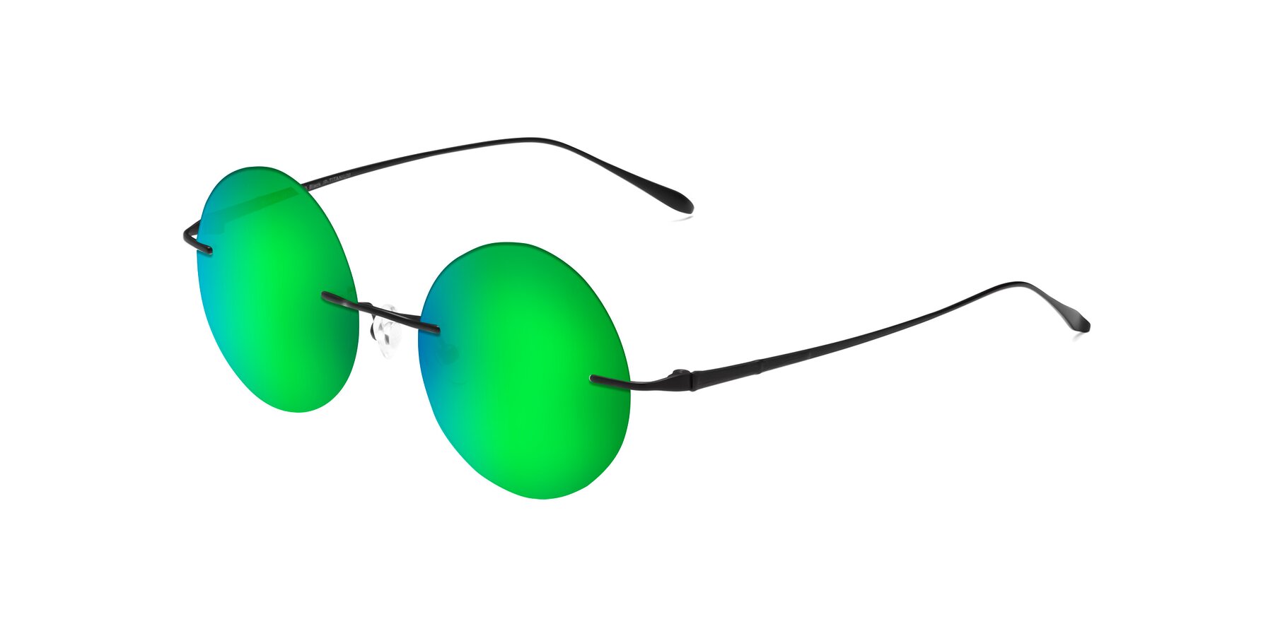 Angle of Sunrise in Black with Green Mirrored Lenses