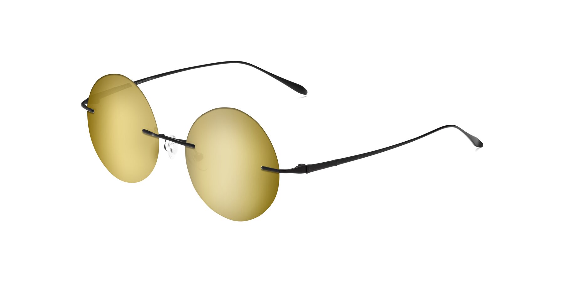 Angle of Sunrise in Black with Gold Mirrored Lenses