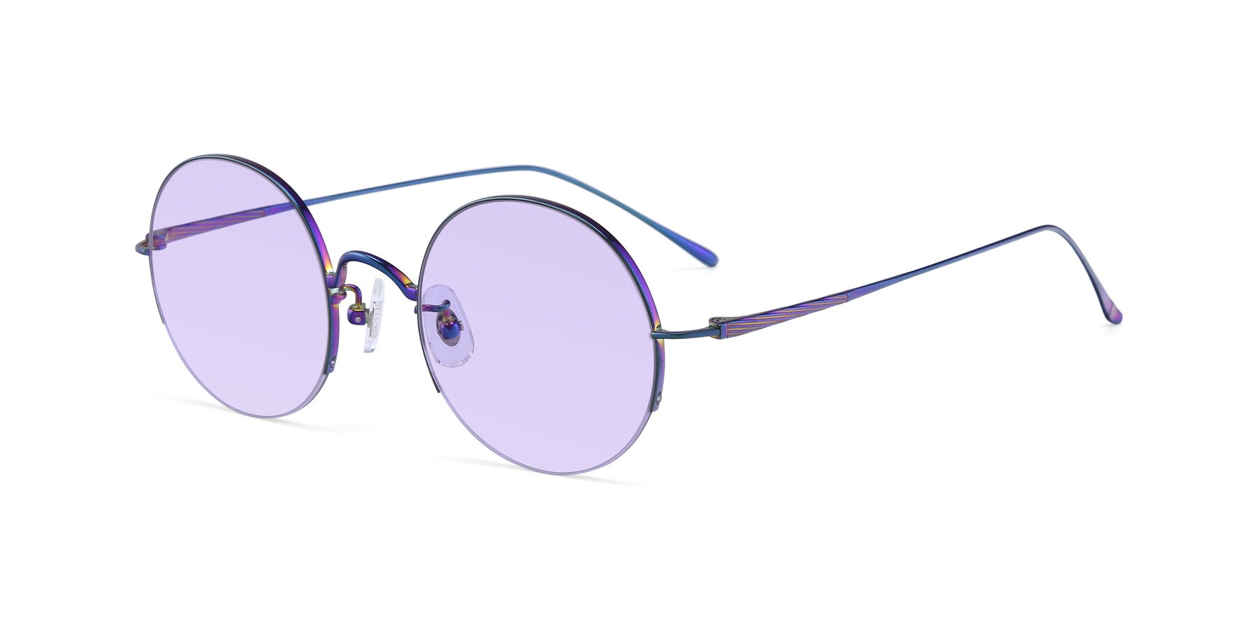 Angle of Harry in Peafowl Green with Light Purple Tinted Lenses