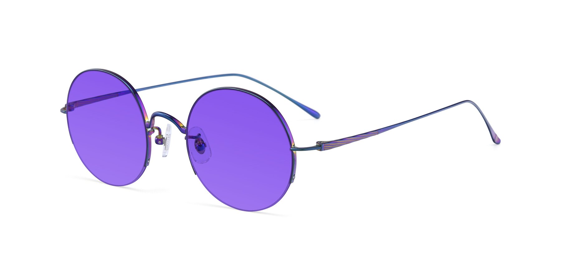 Angle of Harry in Peafowl Green with Purple Tinted Lenses