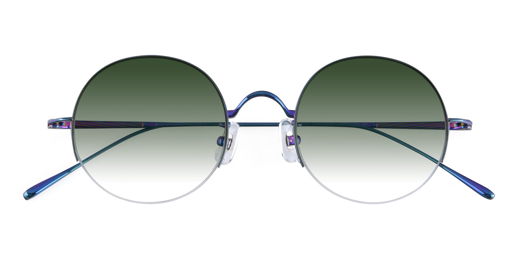 Folded Front of Harry in Peafowl Green with Green Gradient Lenses